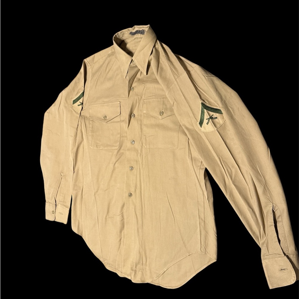Tan Long Sleeve Button-Up Shirt